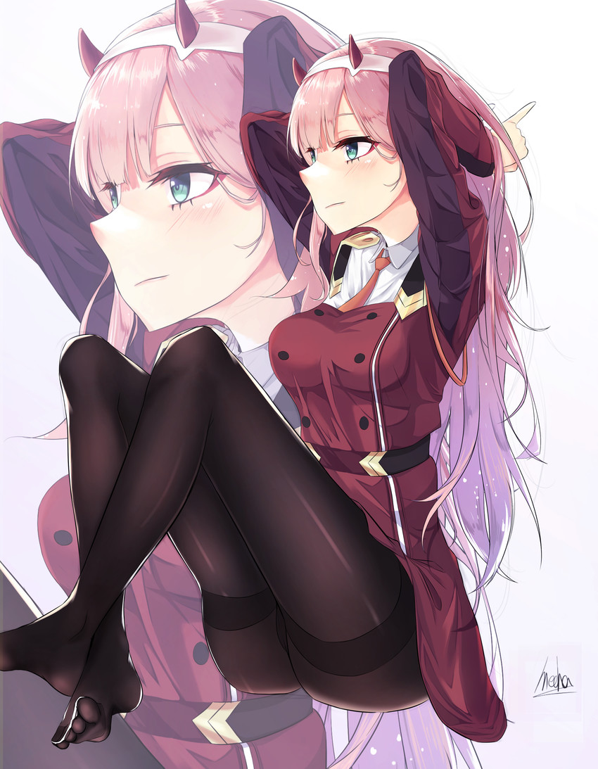zero two (darling in the franxx) drawn by mecha_(alswp)