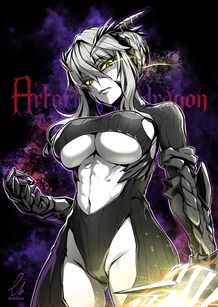 artoria pendragon (fate and 1 more) drawn by ebiblue