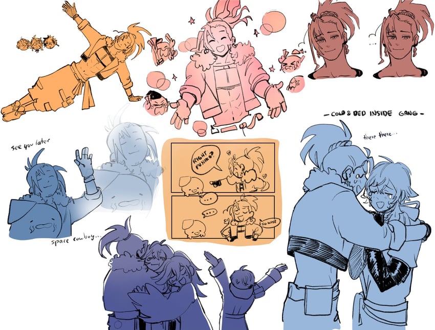 gavis bettel, machina x flayon, banzoin hakka, josuiji shinri, octavio, and 3 more (holostars and 1 more) drawn by inchells