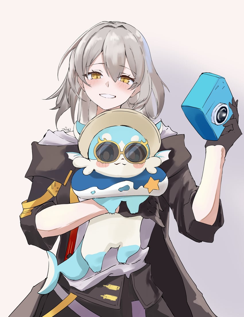 trailblazer, stelle, and bubbles (honkai and 1 more) drawn by s4ika