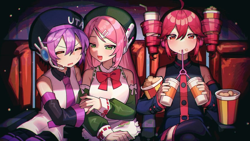 kasane teto, utane uta, and momone momo (utau) drawn by kakosa_sama