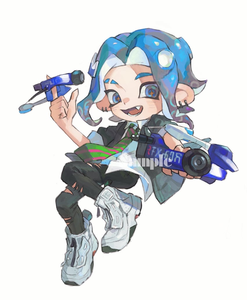 octoling player character and octoling boy (splatoon and 1 more) drawn by miko_(15476997)