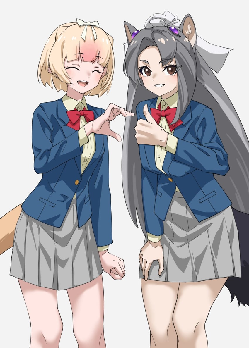 silky anteater and giant anteater (kemono friends and 1 more) drawn by tanabe_(fueisei)
