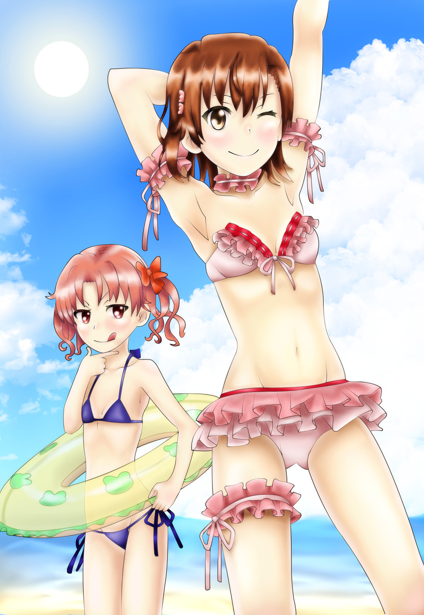 misaka mikoto and shirai kuroko (toaru majutsu no index and 1 more) drawn by oooqqq
