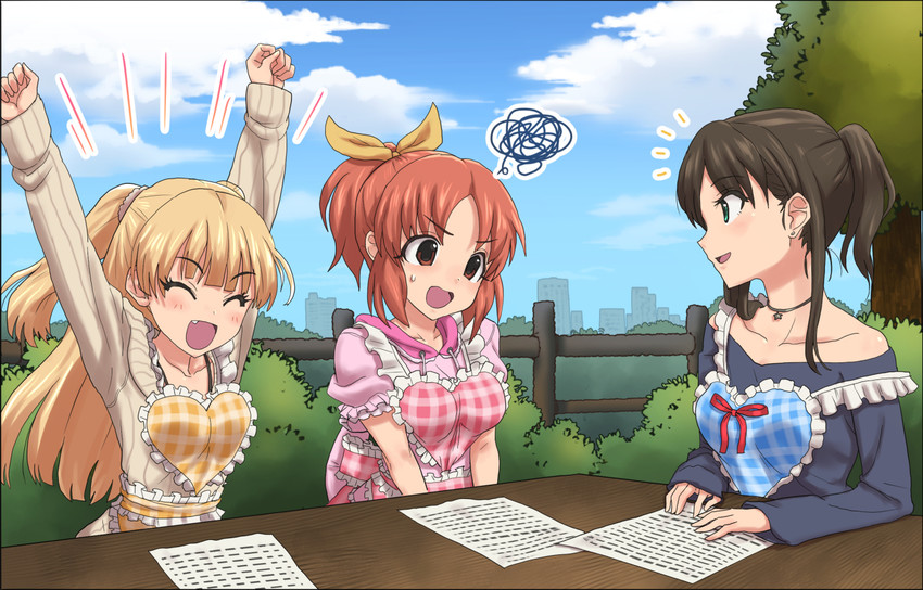 shibuya rin, jougasaki rika, and abe nana (idolmaster and 1 more) drawn by kezune_(i-_-i)