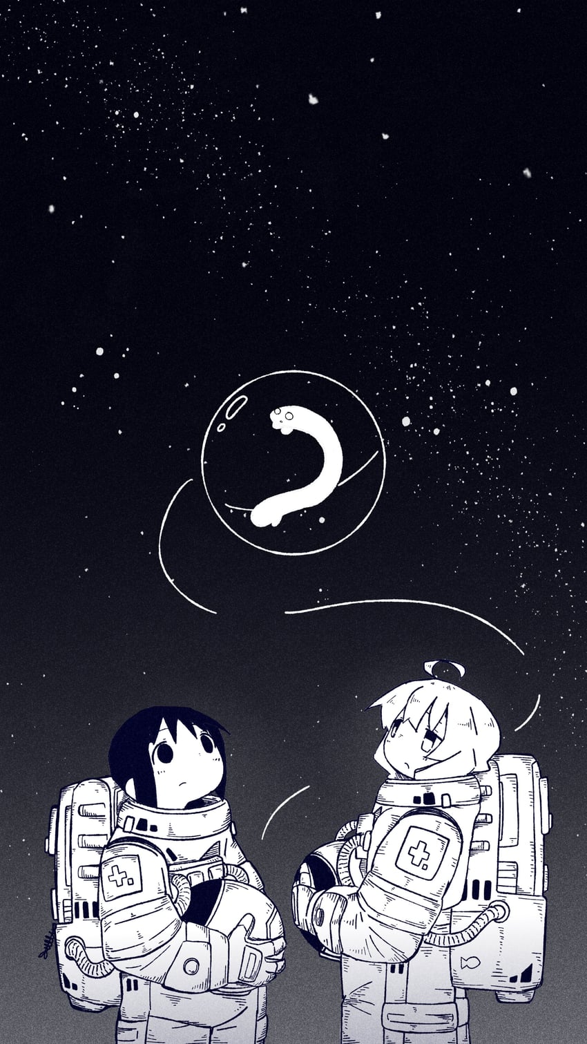 chito, yuuri, and nuko (shoujo shuumatsu ryokou) drawn by megateru