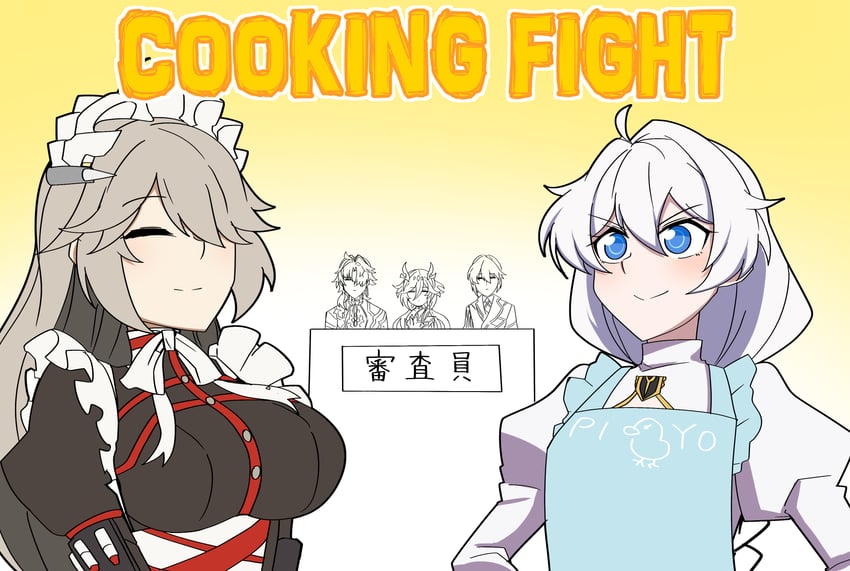 fu hua, blade, alexandrina sebastiane, kallen kaslana, and otto apocalypse (honkai and 4 more) drawn by nabeiro_kin