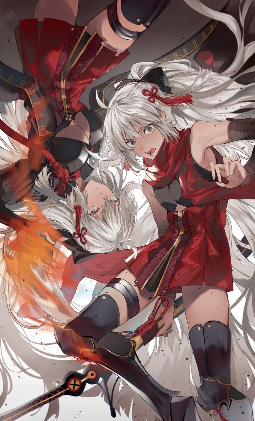okita souji, okita souji alter, and rengoku alter (fate and 1 more) drawn by yurumawari