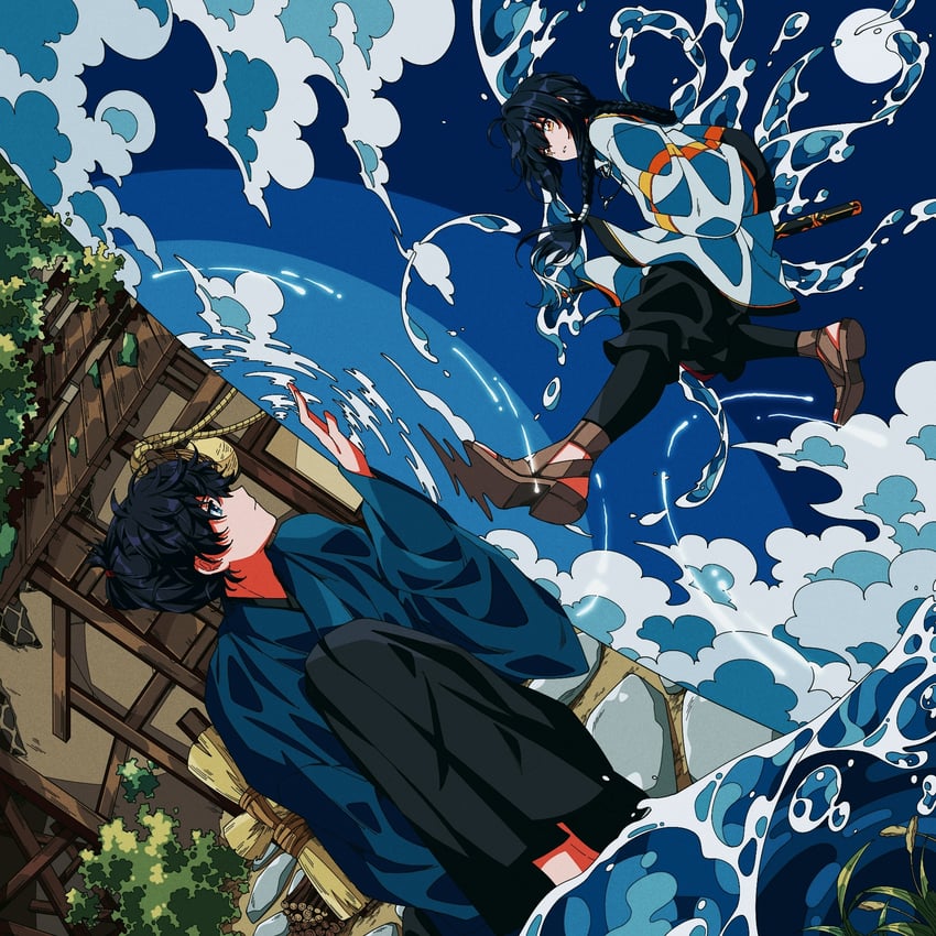 yamato takeru and miyamoto iori (fate and 1 more) drawn by secretmirage