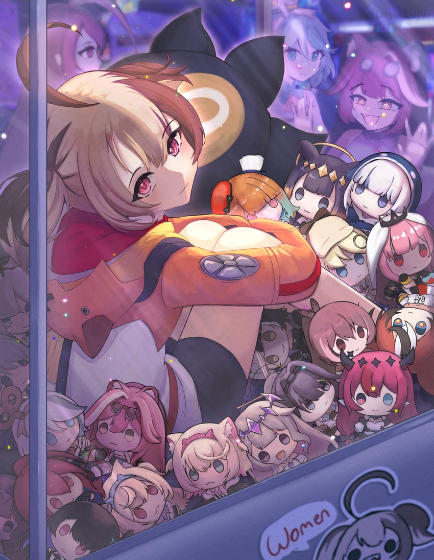 gawr gura, mori calliope, ninomae ina'nis, ouro kronii, nanashi mumei, and 11 more (hololive and 1 more) drawn by little_luly