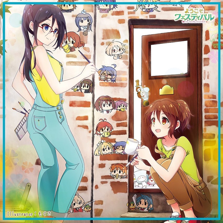 suzumiya haruhi, nagato yuki, hirasawa yui, izumi konata, oumae kumiko, and 12 more (k-on! and 13 more) drawn by komugiko