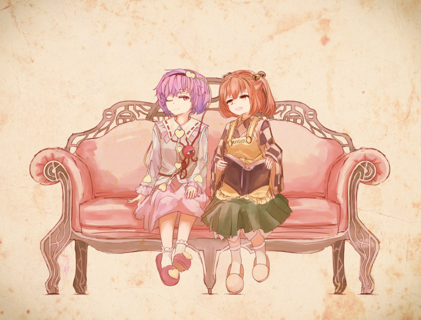 komeiji satori and motoori kosuzu (touhou) drawn by saltlaver