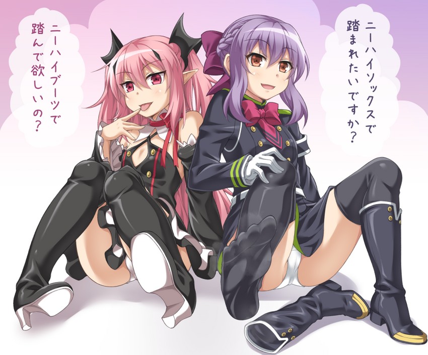 krul tepes and hiiragi shinoa (owari no seraph) drawn by kyuutou_(kyuutouryuu)