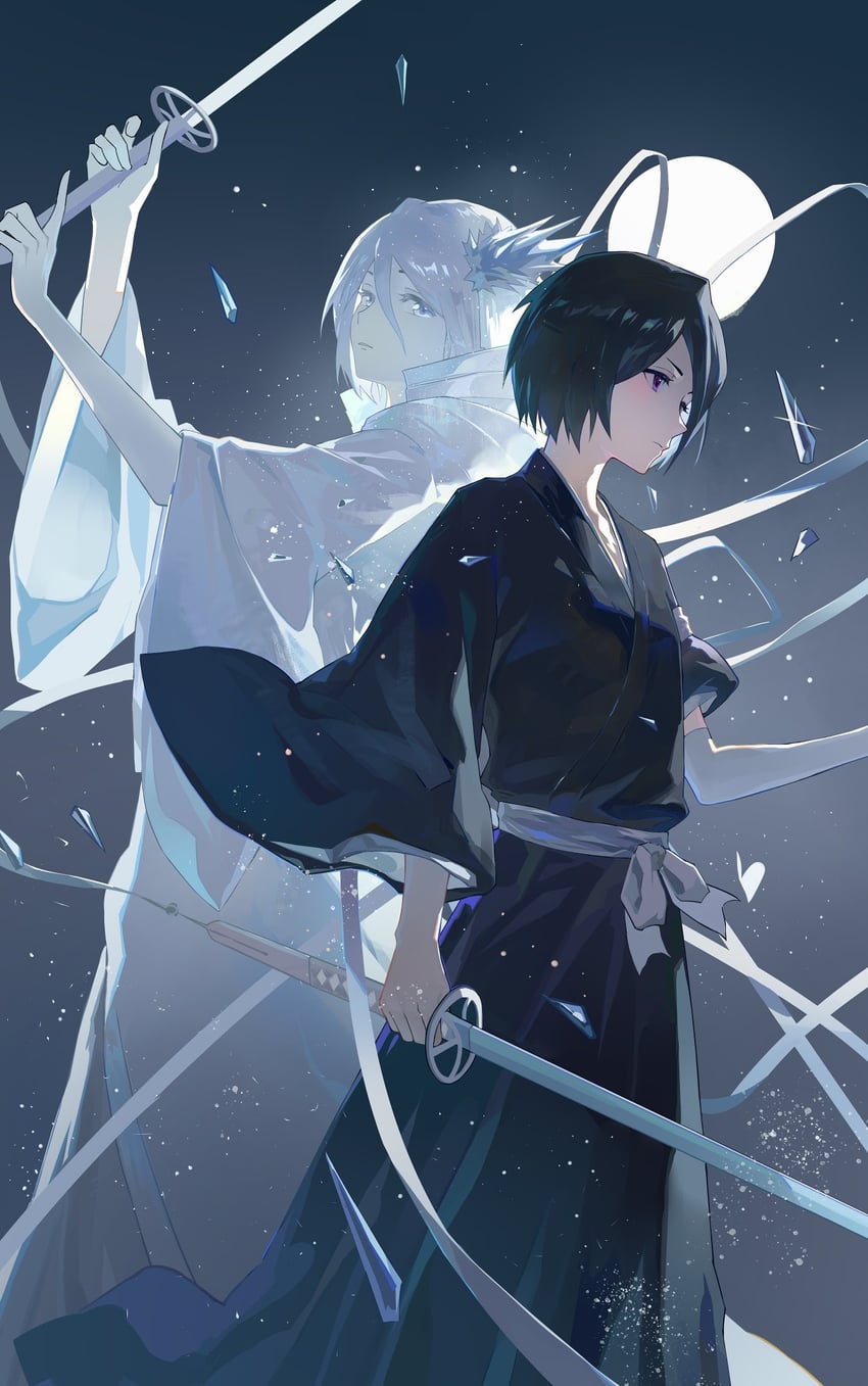kuchiki rukia (bleach and 1 more) drawn by zzz_zhi_he