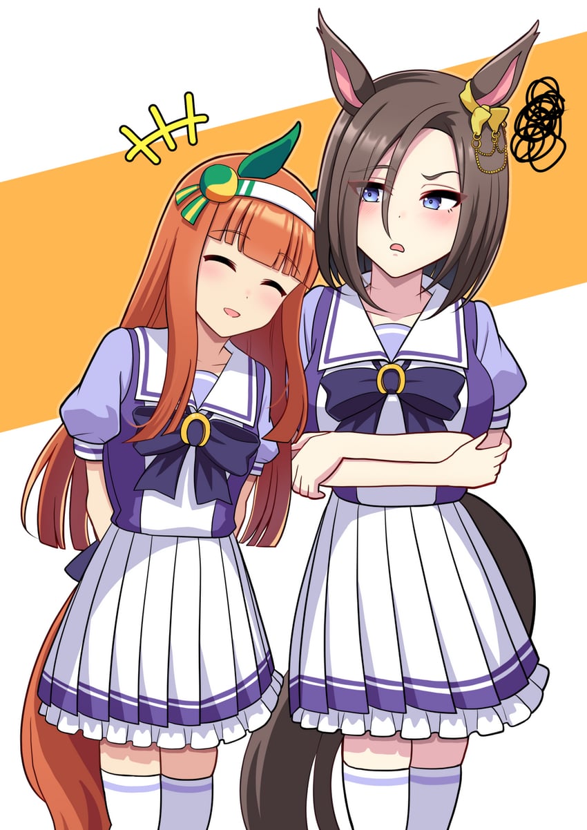 silence suzuka and air groove (umamusume) drawn by missan_sun