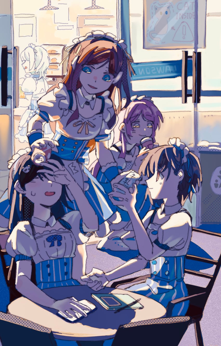 chihaya anon, nagasaki soyo, shiina taki, takamatsu tomori, and kaname raana (bang dream! and 2 more) drawn by lanserongjie