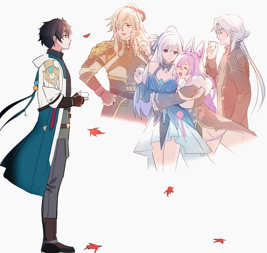 dan heng, blade, jingliu, jing yuan, yingxing, and 1 more (honkai and 1 more) drawn by kotone_ranmaru