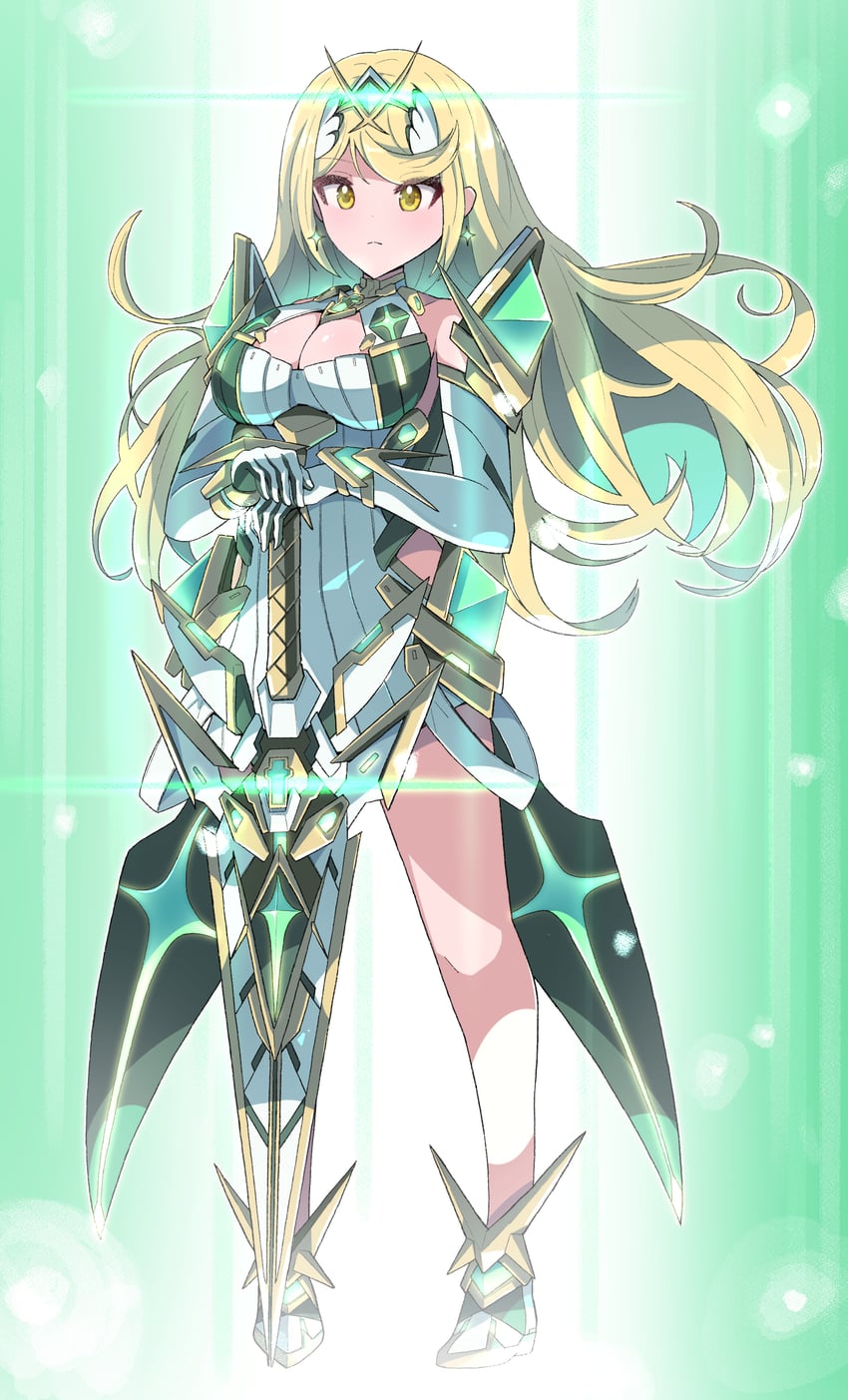 mythra (xenoblade chronicles and 1 more) drawn by fukkatsu_saisei_kaijin