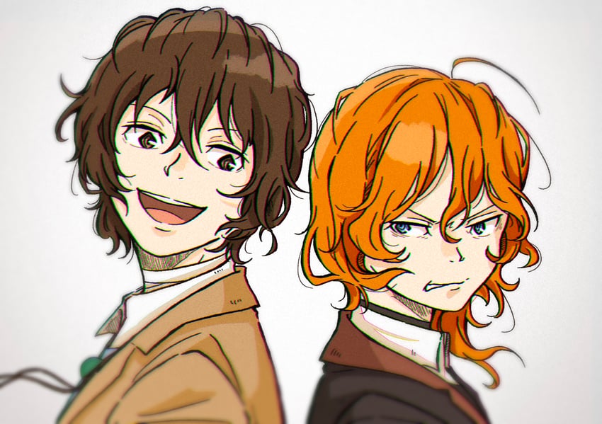 dazai osamu and nakahara chuuya (bungou stray dogs) drawn by norimizu