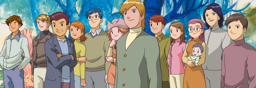 yagami hikari, yagami taichi, tachikawa mimi, takenouchi sora, takaishi takeru, and 8 more (digimon and 1 more)
