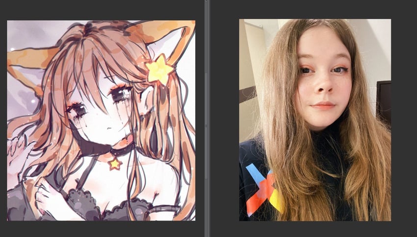 annytf (indie virtual youtuber and 1 more) drawn by anyuu