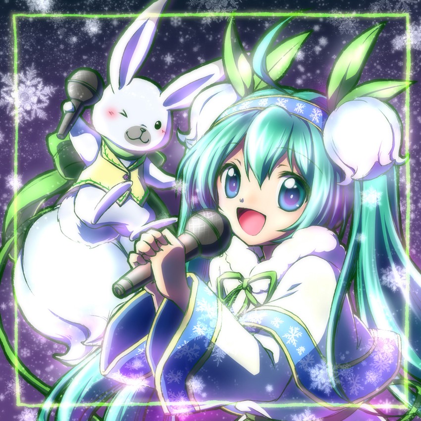 hatsune miku, yuki miku, and rabbit yukine (vocaloid) drawn by miesa
