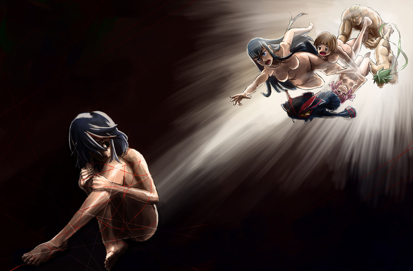 matoi ryuuko, senketsu, kiryuuin satsuki, mankanshoku mako, jakuzure nonon, and 2 more (kill la kill) drawn by ebi_typer
