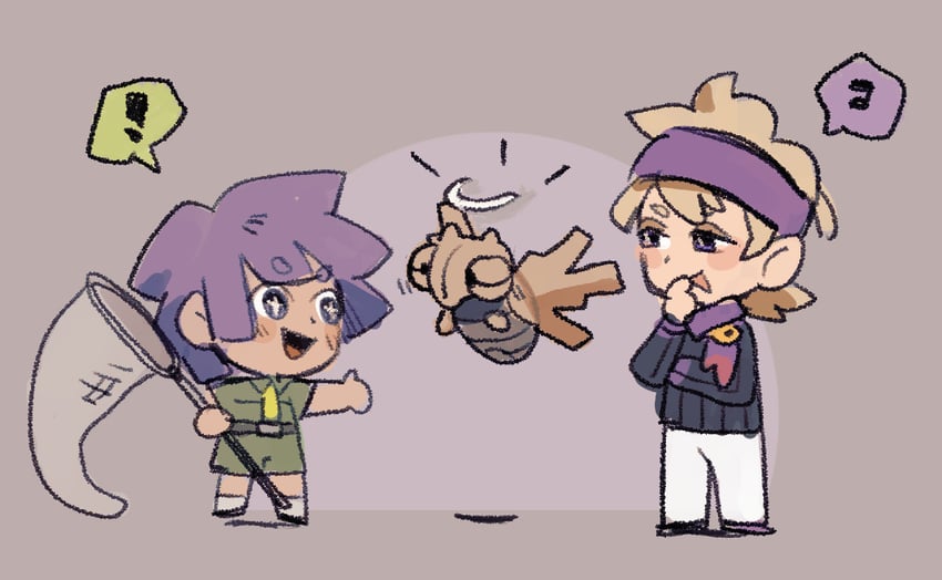 morty, bugsy, and shedinja (pokemon and 1 more) drawn by monkii_(mjooolnina)