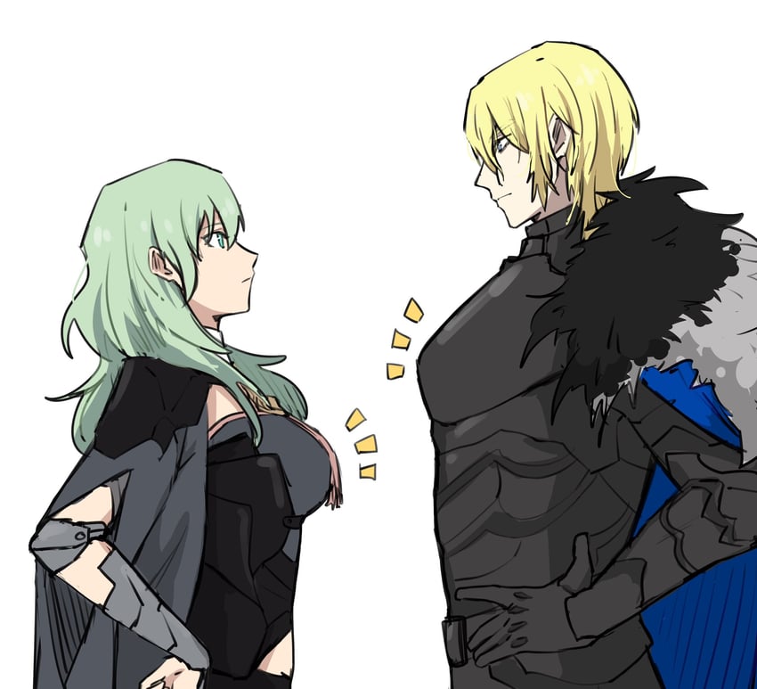 dimitri alexandre blaiddyd and female byleth (fire emblem and 1 more) drawn by merylemons
