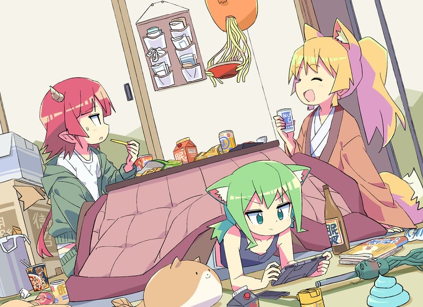 irori, unagi, and suama (original and 1 more) drawn by roku_no_hito