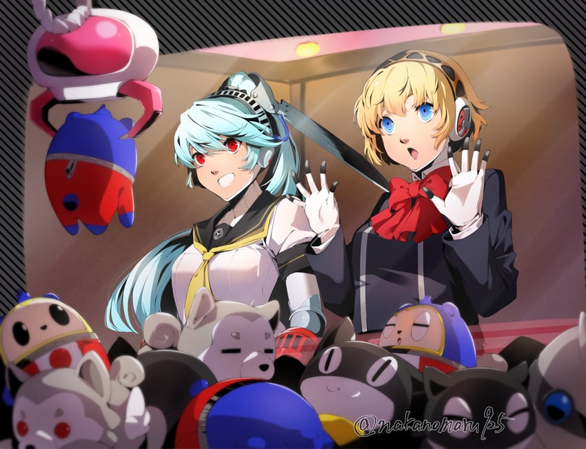 aigis, kuma, morgana, koromaru, and labrys (persona and 4 more) drawn by nakano_maru