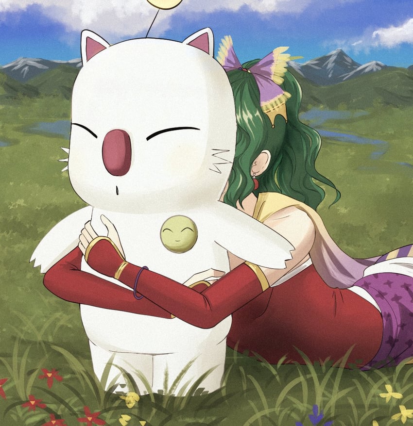 terra branford, moogle, and mog (final fantasy and 1 more) drawn by soosupaan