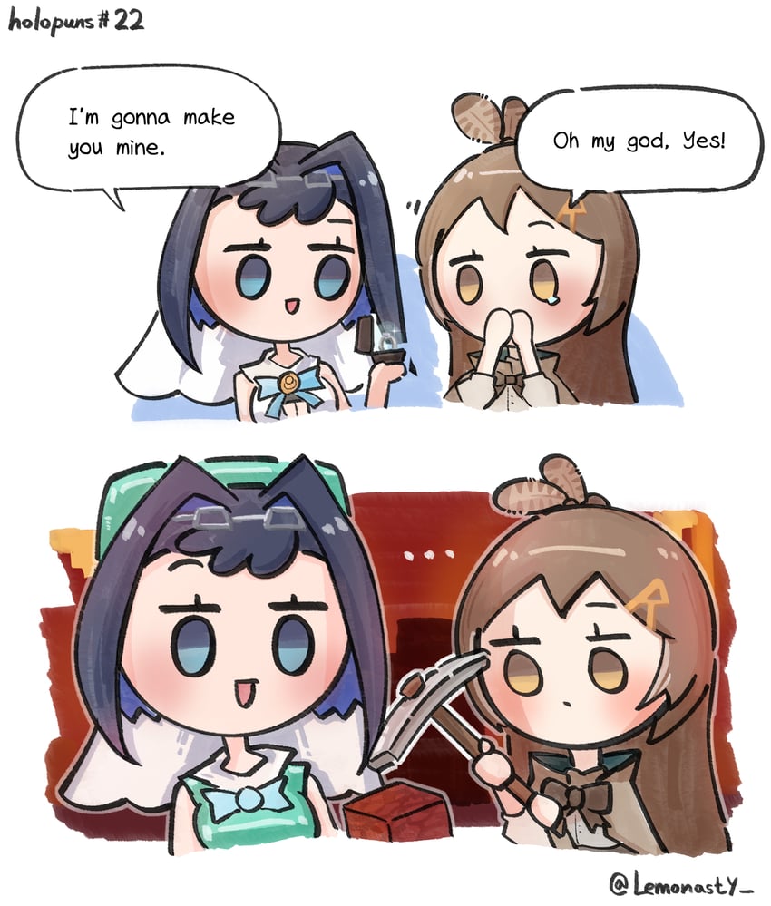 ouro kronii and nanashi mumei (hololive and 2 more) drawn by lemonasty