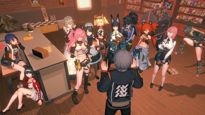 ellen joe, hoshimi miyabi, belle, wise, nicole demara, and 7 more (zenless zone zero and 2 more) drawn by midori_mint