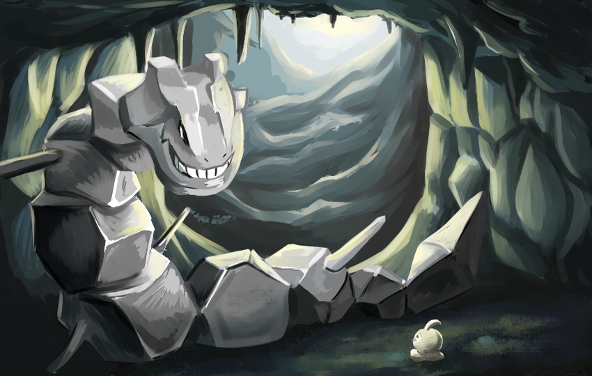 steelix and castform (pokemon) drawn by mocokain