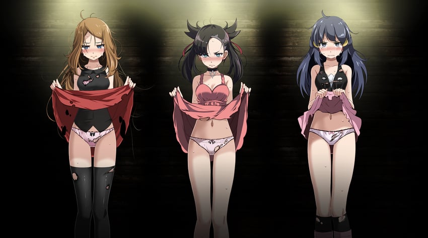dawn, marnie, and serena (pokemon and 3 more) drawn by tsukishiro_saika