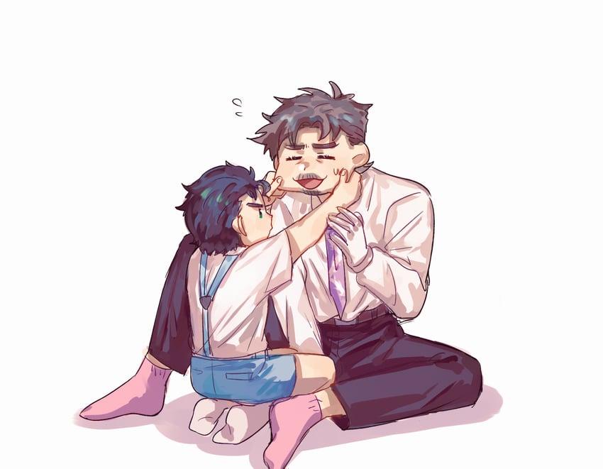 joseph joestar and kujo jotaro (jojo no kimyou na bouken and 1 more) drawn by yanglao_paopaoren