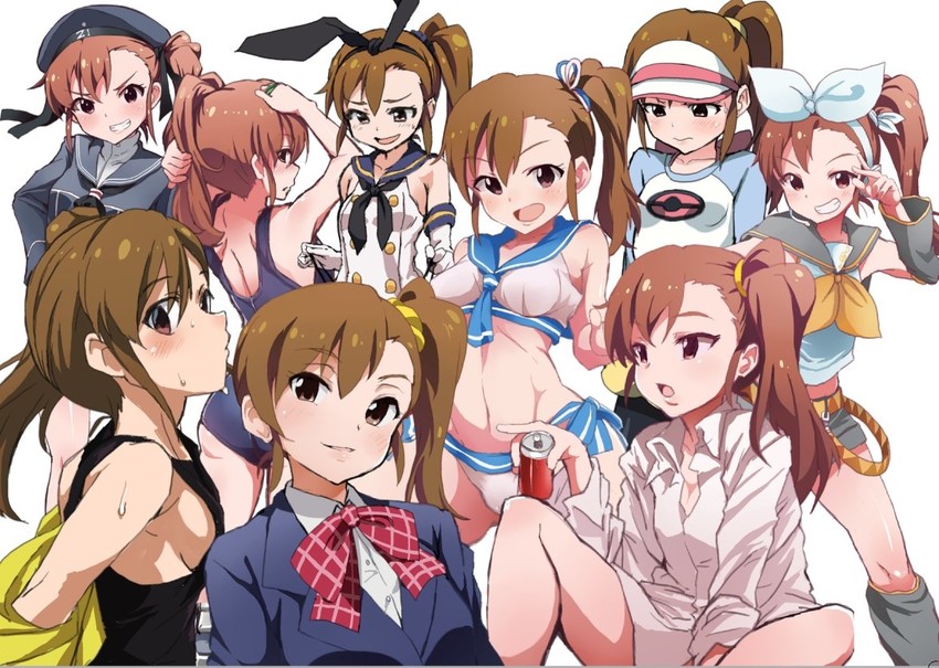 kagamine rin, shimakaze, rosa, z1 leberecht maass, futami mami, and 1 more (kantai collection and 6 more) drawn by shift_(waage)