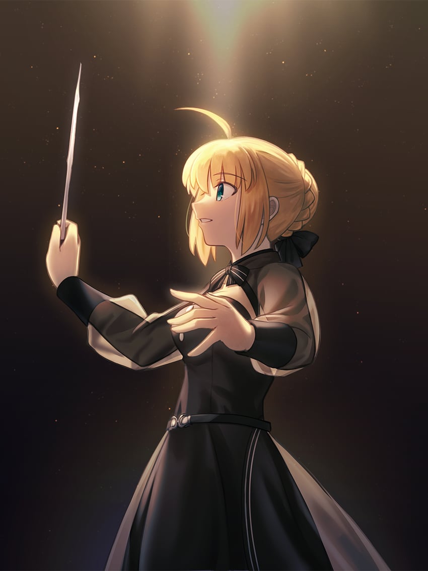 artoria pendragon and saber (fate and 2 more) drawn by shoori_(migiha)