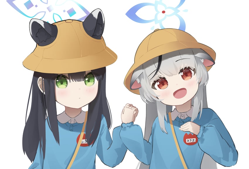 kokona and shun (blue archive) drawn by no_ti_me