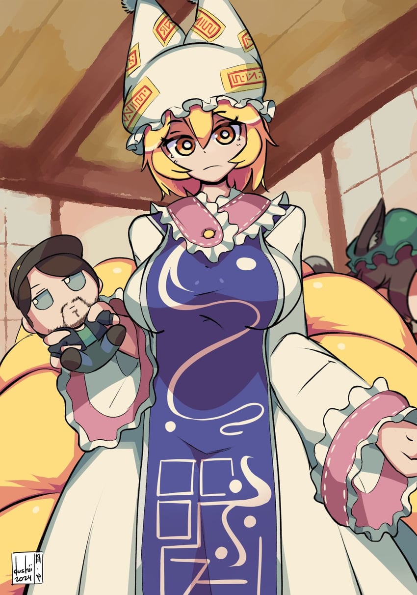 yakumo ran, chen, and vinny (touhou and 1 more) drawn by dushiido
