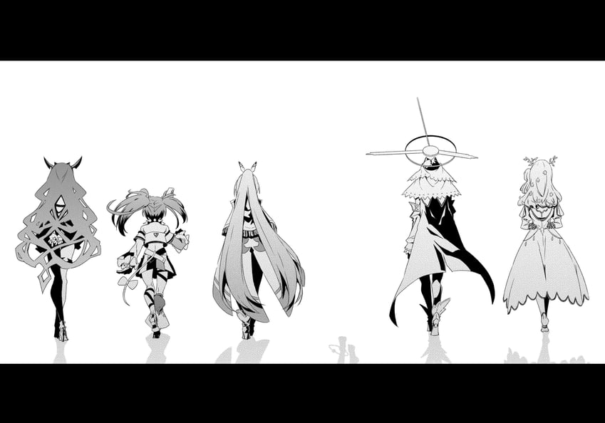 ouro kronii, nanashi mumei, hakos baelz, ceres fauna, irys, and 1 more (hololive and 1 more) drawn by taka_t