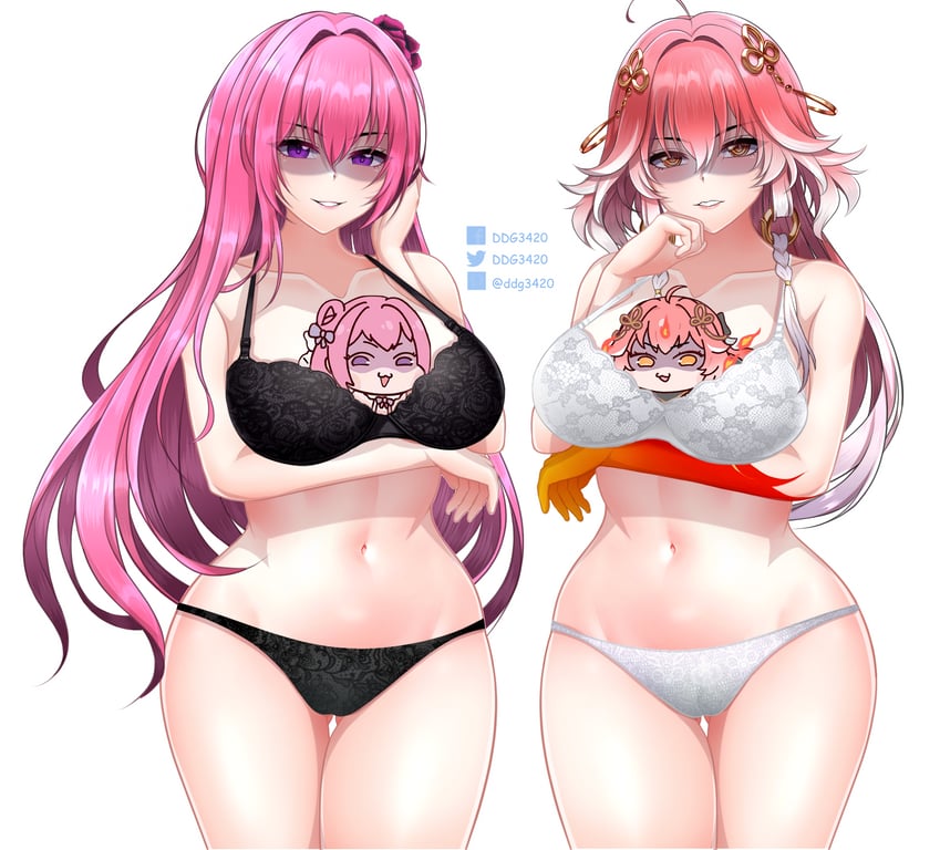 changli, dorothy, doro, and saitou chiwa (goddess of victory: nikke and 1 more) drawn by d.d.g_(ddg3420) and musan_pro