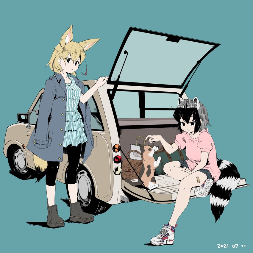 common raccoon and fennec (kemono friends) drawn by nanana_(nanana_iz)
