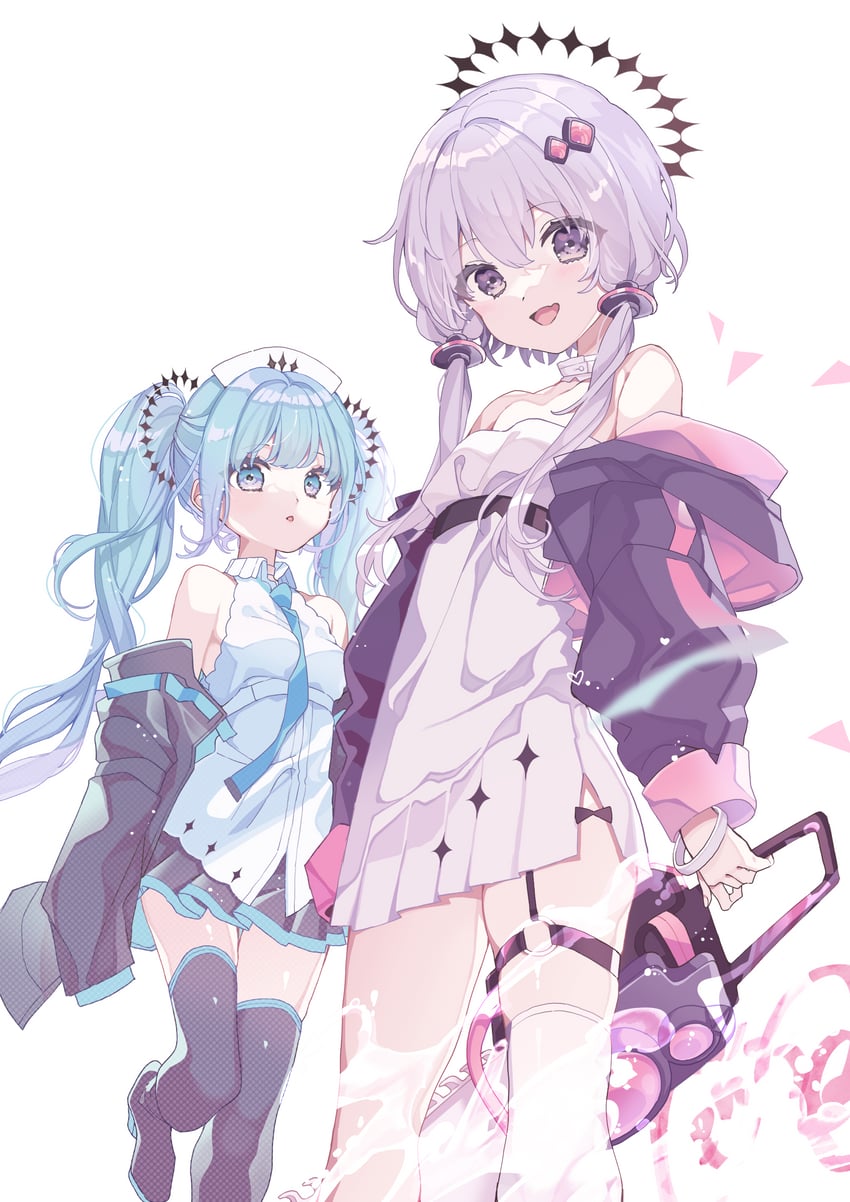 hatsune miku and yuzuki yukari (vocaloid and 1 more) drawn by konpe_itou