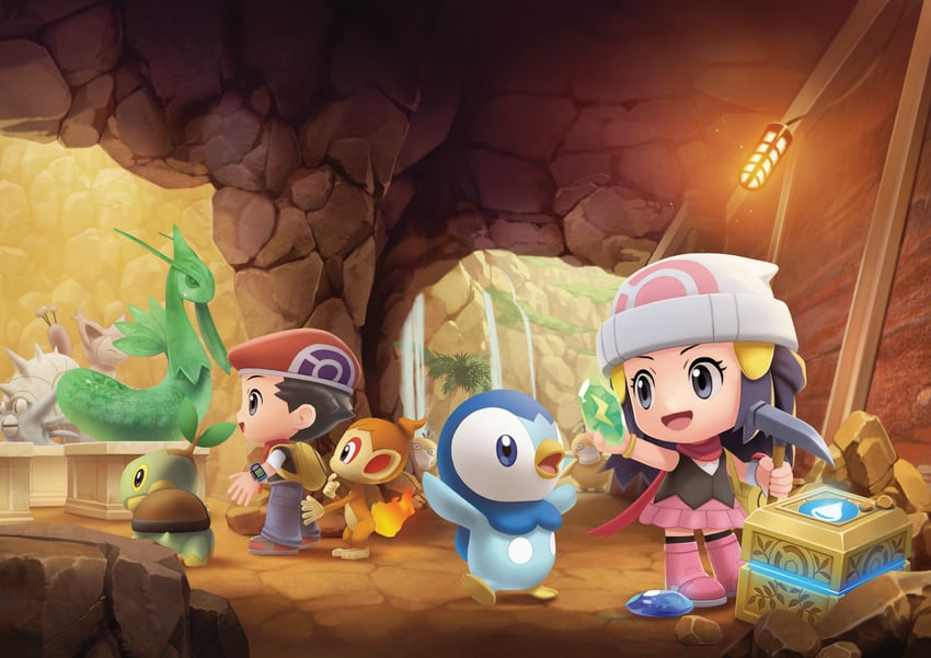 dawn, piplup, lucas, psyduck, milotic, and 4 more (pokemon and 1 more)