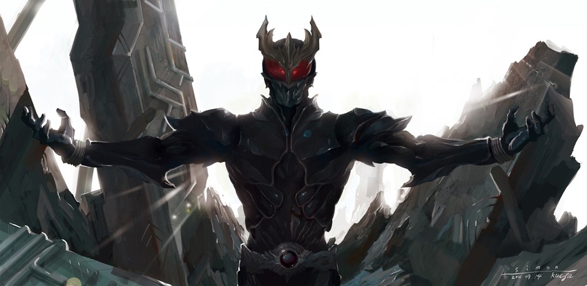 kamen rider kuuga (kamen rider and 1 more) drawn by simon_(sinom0909)