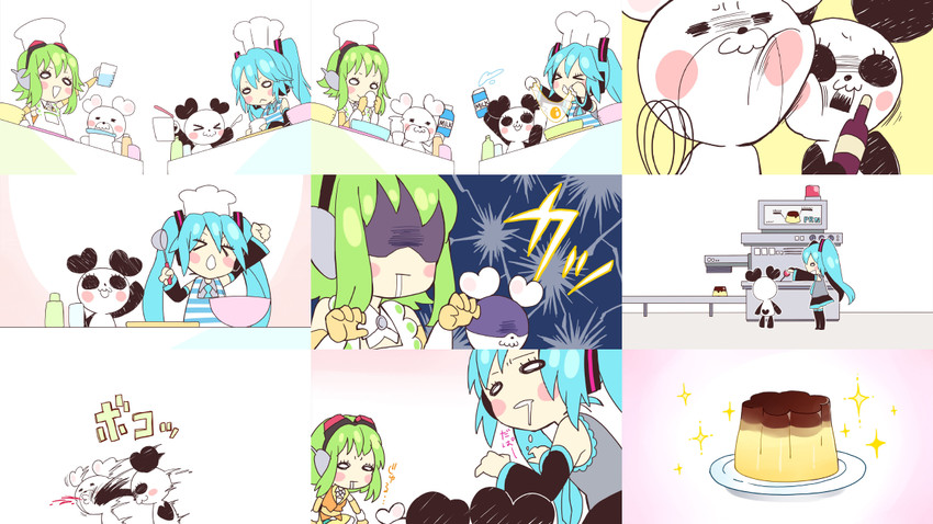 hatsune miku and gumi (vocaloid) drawn by yamako_(state_of_children)