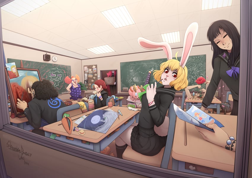 nico robin, usopp, carrot, miss goldenweek, kurozumi kanjuro, and 1 more (one piece) drawn by mycrys