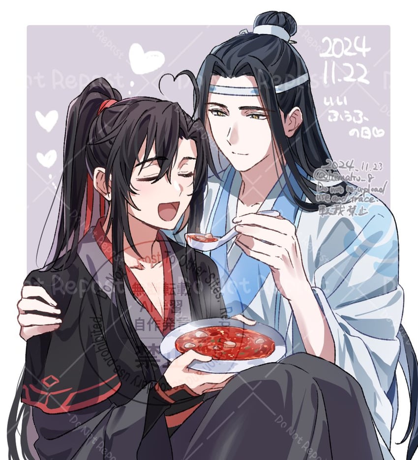 wei wuxian and lan wangji (modao zushi) drawn by kimako_(kimako_8)